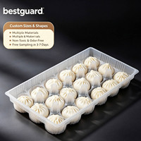 Barquette thermoformée personnalisée en PP pour aliments surgelés, barquette d'emballage pour dumplings, shaomai, wontons, barquette en plastique jetable de qualité alimentaire pour en-cas