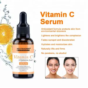 Beauty Body Hautpflege Anti Falten Dark Spot Corrector Entferner Anti-Aging Glow Pure Vitamin C Serum für Gesicht mit Hyaluron säure