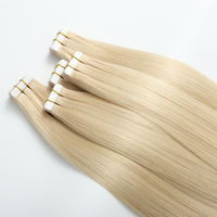 Extensions de cheveux à bandes adhésives de qualité supérieure, cheveux humains russes, blond gris 613, prix de gros direct usine pour salons