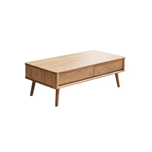 Solid Wood Coffee <b>Table</b> Ash Wood Rectangular Storage Living Room <b>Sofa</b> <b>Side</b> <b>Table</b> - Product Image 3