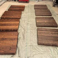 Terrasse de jardin extérieure en bois massif carbonisé, planches imperméables et anticorrosion pour terrasses de loisirs