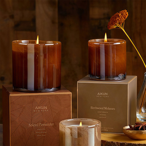 Vela Aromática Personalizada al por Mayor AIKUN, Vela de Aromaterapia de Marca Privada, Vela en Vaso de Vidrio con Estampado de Leopardo para Hotel, Hogar y Spa - Product Image 2