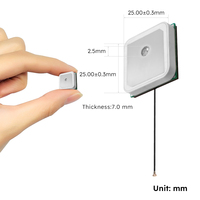 Antenne directionnelle en céramique 2,4 GHz 25x25 mm à gain élevé WiFi Zigbee U.FL IPX3 2,4 GHz