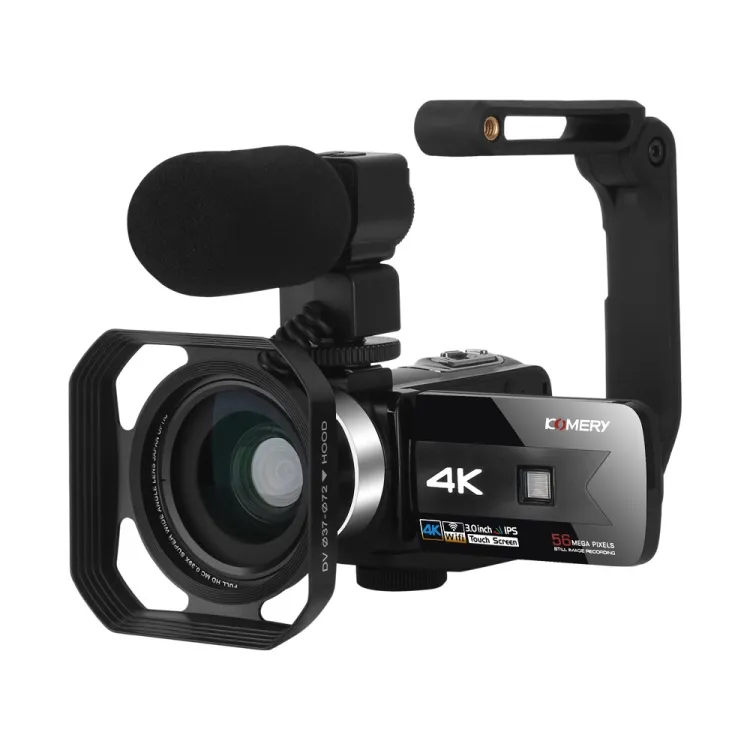 Mini caméscope 4K avec écran tactile de 3 pouces, caméra vidéo numérique HD de 56MP avec Interface Hot Shoe, caméscope Handycam