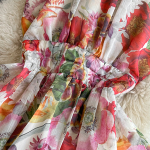 <span class=keywords><strong>Abito</strong></span> da festa in chiffon stampato a linea ad A, senza maniche, con scollo all'americana e spalle scoperte, elegante e di lusso, lunghezza media, con vita cinata, per donna, 2026 - per USA ed Europa - Product Image 2