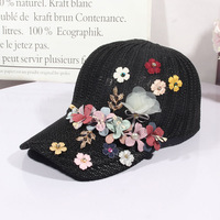 Gorra de malla transpirable de verano en oferta, sombrero de sol floral de malla, gorra refrescante para exteriores, gorra casual con visera, gorra de béisbol para mujer con protección solar