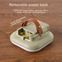Lampe suspendue LED d'extérieur pour camping, vente en gros, commande par bouton, rechargeable 5V, étanche IP65, avec fonction batterie externe