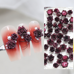 Venta al por mayor 50 unids/bolsa flor Rosa Nail Art Charms <span class=keywords><strong>diseño</strong></span> mixto Camelia resina <span class=keywords><strong>uñas</strong></span> joyería manicura decoración suministros - Product Image 2