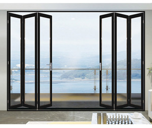 Portes Pliantes Usine de Haute Qualité Métal Aluminium Coulissant Verre Personnalisé Intérieur Extérieur Porte Patio de Garage Pliante - Product Image 5