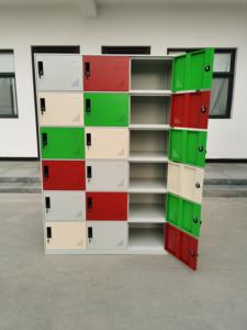 फैक्ट्री 18 डोर स्टील लॉकर के साथ पैडलॉक धातु कैबिनेट लोहे के अलमारी भंडारण के साथ मुख्य लॉक इकट्ठे कर्मचारी वार्डरोब जिम स्कूल - Product Image 5