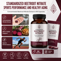 Capsules de nitrate de betterave standardisées, extrait concentré, complément alimentaire, performance sportive, vieillissement sain, adulte, sans gluten