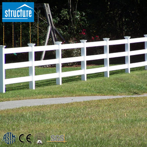 Ranch <span class=keywords><strong>Blanc</strong></span> Bovins Vinyle 3 Rails <span class=keywords><strong>PVC</strong></span> 3 Rails Cheval Prado Ferme Clôture Pôle - Product Image 1