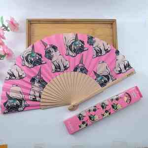 Customized Logo Color Folk Art Folding Fan Wood Wedding Favor <b>Gifts</b> with Advertising Style Promotional <b>Box</b> - Product Image 3