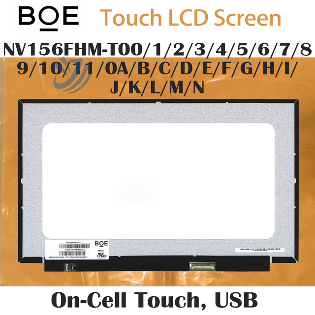 15.6"On-Cell Touch, USB  1920x1080 40 Pins 800:1 Brand New Laptop LCD Screen Panel Module NV156FHM-T01/7/6/0/E/C/A/5/8/3/J/4