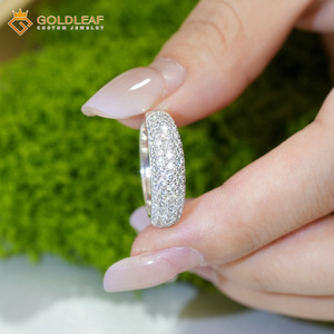 Goldleafgem Custom 925 Sterling Silver Classic Eternity Band Moissanite <b>Diamond</b> <b>Ring</b> Fine Jewelry Gift for Women - Product Image 5