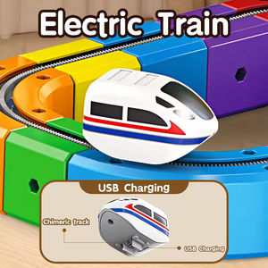 Regalos para Niños, Juguete Educativo de Plástico, Pista de Tren Eléctrica para Armar, Bloques de Construcción de Pistas Antigravedad con Señales de Tráfico - Product Image 4