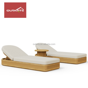 Lettini Prendisole in Legno di Teak per Esterni, Sedie da Giardino e Spiaggia, Arredamento per Cortile - Product Image 3