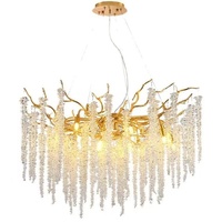 Lámpara de Araña de Cristal de Lujo Francés K9, con Certificación CE y RoHS, para Sala de Estar, Estilo Romántico, con Ramas Colgantes