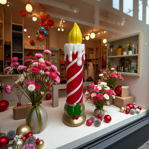 Candele Natalizie Decorative con Albero, Babbo Natale e Pupazzo di Neve, Regalo Artigianale per Decorazioni Natalizie - Product Image 4