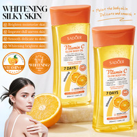 Huile corporelle hydratante éclaircissante SADOER à la vitamine C, à la nicotinamide, au collagène et aux céramides 200 ml, améliore la peau terne et la illumine