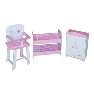 Meubles de chambre de poupée en <span class=keywords><strong>bois</strong></span> de qualité supérieure siège souple haute <span class=keywords><strong>chaise</strong></span> d'alimentation pour poupées - Product Image 4