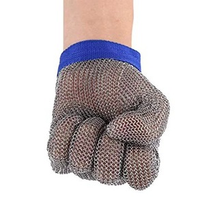 Guantes de Malla de Acero Inoxidable Resistentes a Cortes, Textura de Escamas de Pescado Plateadas, Muñequera Ajustable, Duraderos - Product Image 3