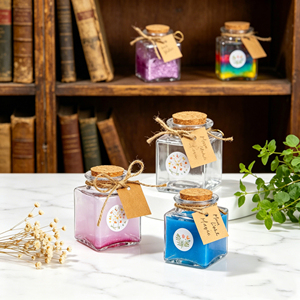 Bouteilles <span class=keywords><strong>en</strong></span> <span class=keywords><strong>verre</strong></span> carrées transparentes <span class=keywords><strong>de</strong></span> 50 ml personnalisables pour épices, flacons vides DIY <span class=keywords><strong>avec</strong></span> bouchon <span class=keywords><strong>en</strong></span> liège pour décorations <span class=keywords><strong>de</strong></span> fête - Product Image 3