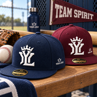 Casquettes de baseball à visière plate sur mesure pour articles promotionnels d'équipe, logo brodé en 3D, dos fermé, vente en gros de casquettes de sport en vrac
