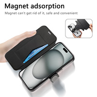 Étui portefeuille magnétique en cuir PU pliable avec support pour iPhone 17 16 Pro Max 15 14 13 12 – Housse de protection