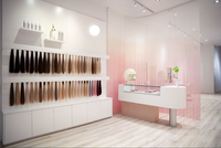 Ensembles de meubles de salon de coiffure de luxe personnalisables, design moderne, présentoir pour extensions de cheveux, meubles de présentation de produits de salon de beauté