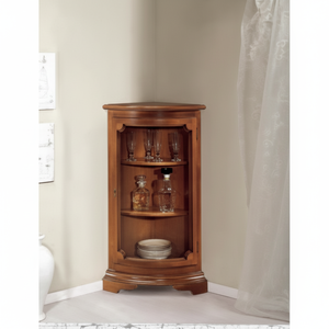 Vetrina d'angolo con 1 Anta 2 e scaffali in legno Display & porcellana armadi - Product Image 1