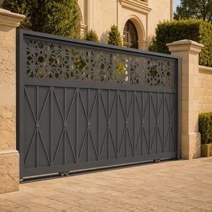 Puerta Corredera de Aluminio para Entrada de Vehículos, Puerta Ornamental de Patio Cortada con Láser, con Recubrimiento en Polvo - Product Image 2