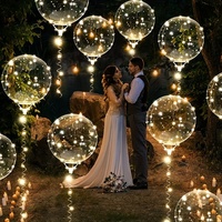 Ballons lumineux à LED brillent dans le noir Ballons à Led transparents Ballons Bobo avec guirlande lumineuse pour la décoration de fête et de festival