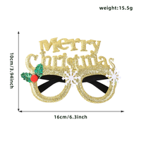 Lunettes de fête scintillantes dorées « Joyeux Noël » très populaires, lunettes fantaisie, accessoire photo incontournable pour les célébrations de fin d'année