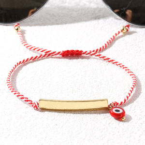 Go2boho tradisi tali merah putih tali busur berbentuk tembaga tabung mata jahat perhiasan 2024 trendi Yunani Maret gelang untuk wanita - Product Image 5