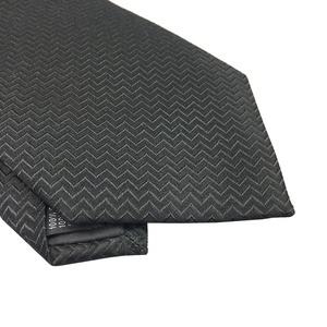 Buona sera <span class=keywords><strong>smoking</strong></span> moda Custom tessuto a zig-zag scale cina all'ingrosso fatto a mano tinta unita nero cravatte di seta da uomo - Product Image 2