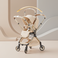 Poussette bébé pliable compacte légère certifiée EN, cadre en alliage d'aluminium, dossier multi-positions, systèmes de voyage personnalisables