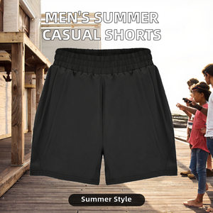 Pantalones Cortos de Verano para Hombre, Casuales, Tejidos, Sólidos, Elásticos, de Cintura Media, de Poliéster/Algodón, con Bordado, de Secado Rápido, Servicio OEM - Product Image 2