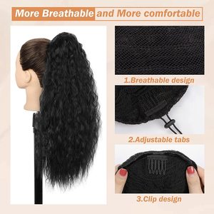 <span class=keywords><strong>Queue</strong></span> <span class=keywords><strong>de</strong></span> <span class=keywords><strong>cheval</strong></span> bouclée avec cordon élastique et pinces, 22 pouces, style <span class=keywords><strong>Afro</strong></span> Puff, extensions <span class=keywords><strong>de</strong></span> cheveux synthétiques raides et bouclées - Product Image 4