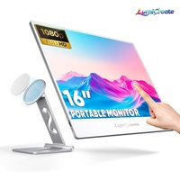 Moniteur portable SIBOLAN léger et fin de 16 pouces, 1080P IPS HDR, écran tactile LCD USB-C, haut-parleur intégré, nouveau PC/ordinateur portable, 99% SRGB