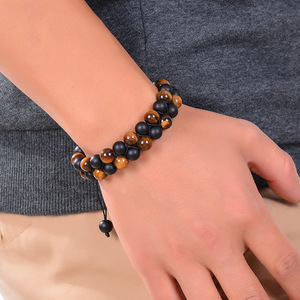 Premium Adjustable Tiger Eye Hematite <b>Beads</b> Unisex <b>Bracelet</b> Stylish Trendy Design Natural Energy Stone Essential Oil 19-30cm - Product Image 5