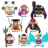 Set mainan balok bangunan figur aksi anime mini WM Blocks, mainan balok untuk anak-anak, turunan animasi anime, figur anime.