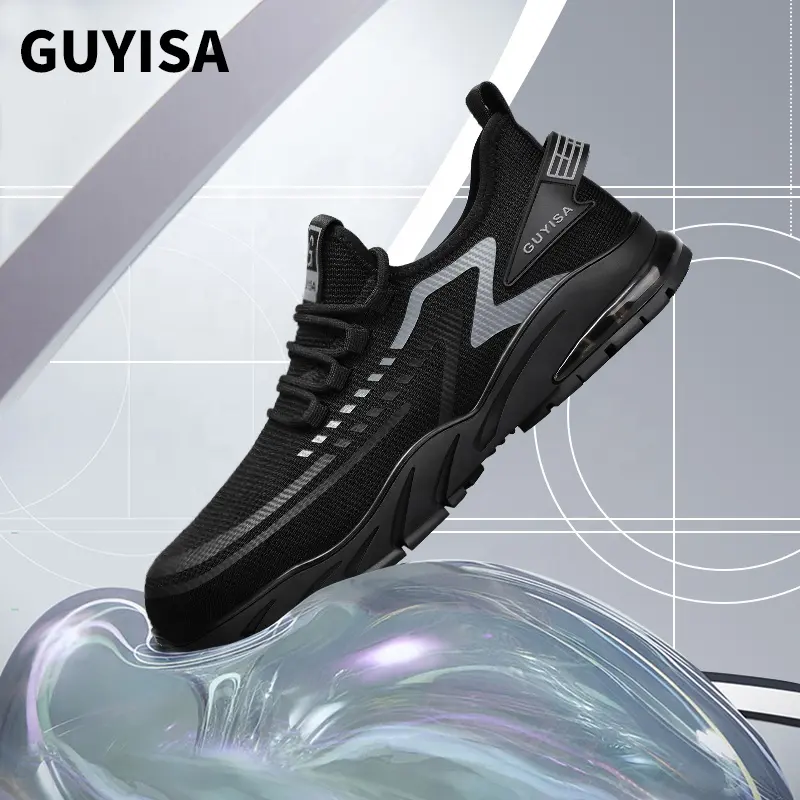 GUYISA New design safety shoes wear-resistant rubber soles men's outdoor work anti-puncture material steel toe safety shoes