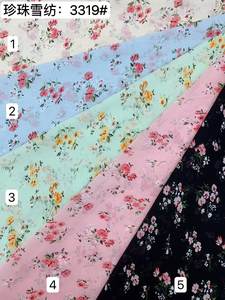 Thời Trang Hoa 100% Polyester Cao Cấp Ngọc Trai Voan In Chất Liệu Với Giá Rẻ Giá - Product Image 5