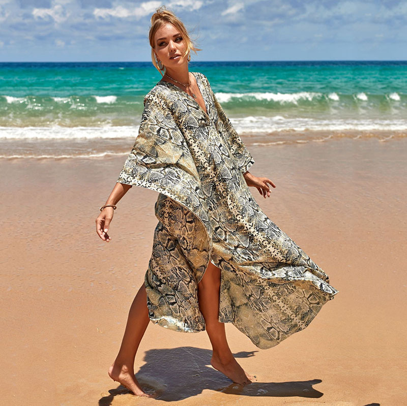 PASUXI OEM-Robe de plage en tricot pour femme, tenue de plage, tenue d'été, imprimé, bikini