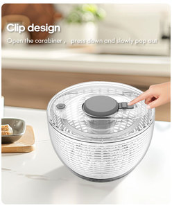 Sleek Black Eco Friendly Plastic <b>Salad</b> Spinner for Efficient Lettuce Vegetable Drying Home <b>Salad</b> <b>Tools</b> - Product Image 2