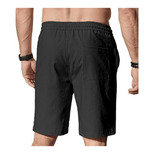 Pantalones Cortos Casuales Negros para Hombre con Cordón Ajustable - Perfectos para el Verano y Actividades al Aire Libre - Product Image 2