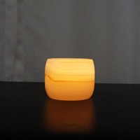 Porte-bougie votif WeiVibe en onyx blanc translucide, éclat lumineux, approvisionnement en gros OEM pour hôtels, salons et décoration intérieure