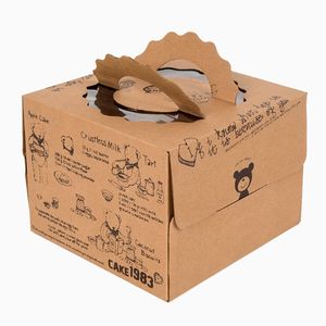 Cajas de papel personalizables Pretty White Cookie Box Embalaje de panadería para cupcakes Postres y golosinas de fiesta - Product Image 1