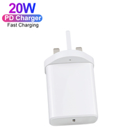 Chargeur USB C 20W Prise UK Type C Adaptateur Rapide pour iPhone 15 14 13 CE ROHS FCC UKCA UL (Marché des Émirats Arabes Unis)